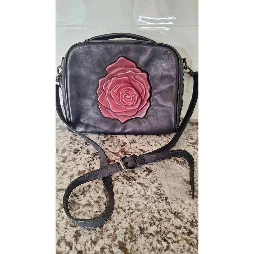 Genuine Cowhide Leather Flower‎ Embossment Shoulder Bag Crossbody Bags For Women